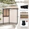 11x5 FT Grill Gazebo with Shelves Side Awning and Double-Tiered Vented Top